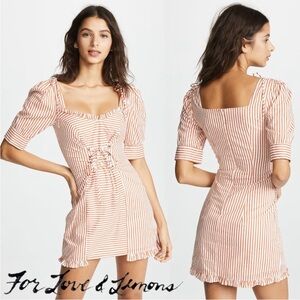 For Love & Lemons NWT Selma Lace Up Mini Dress